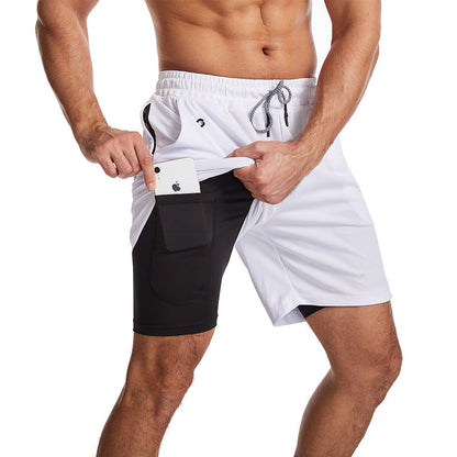 Herren Badeshorts 2-in-1 Sportlich Mit Kordelzug