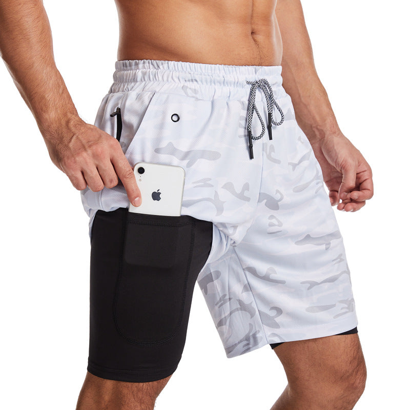 Herren Badeshorts 2-in-1 Sportlich Mit Kordelzug