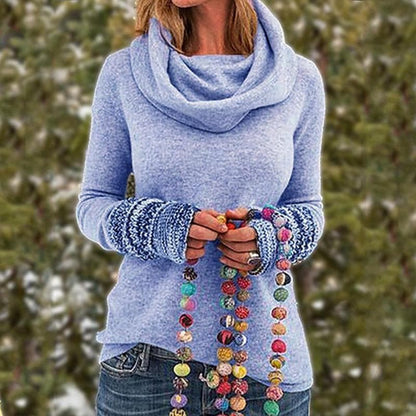 Weicher Strickpullover Lockerer Style Rollkragen