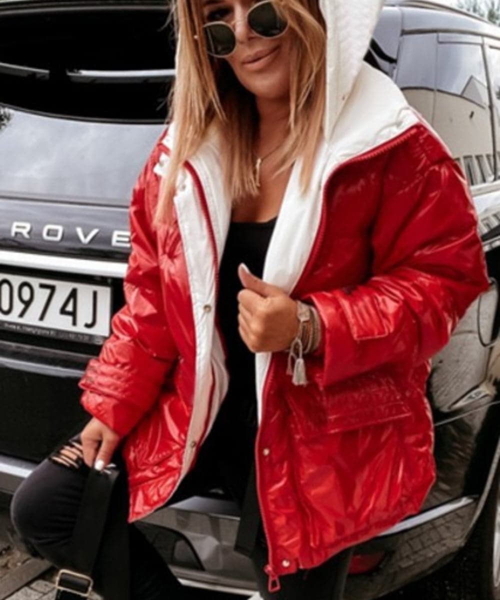 Wasserdichte Steppjacke Damen - Warme Winterjacke mit Kapuze