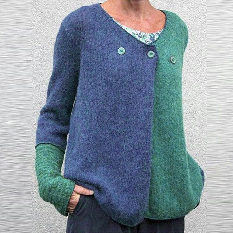 Bequemes Sweatshirt Relaxed Fit Farbenfroh Knopfleuchte