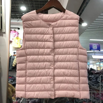 Damen Steppweste Warm Und Elegant