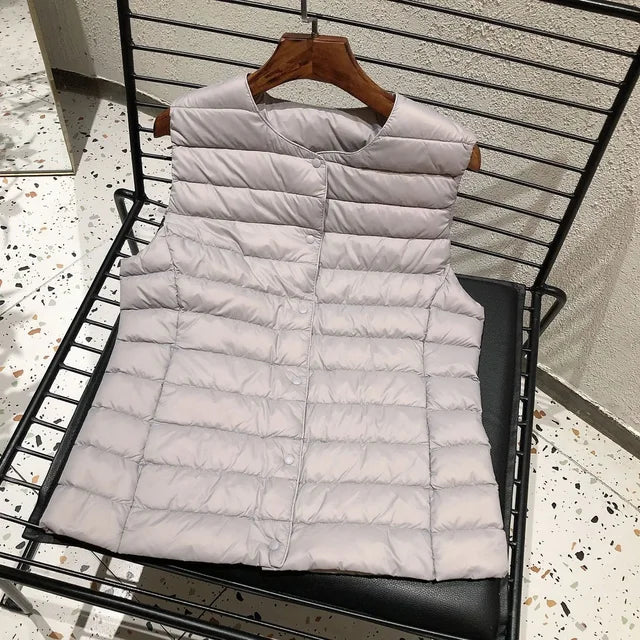 Damen Steppweste Warm Und Elegant