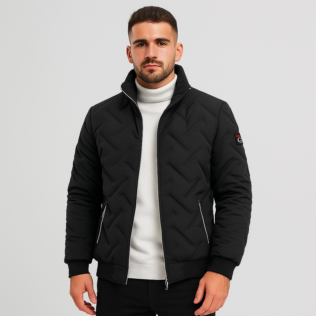 Herren Winterjacke Gepolstert Reißverschluss