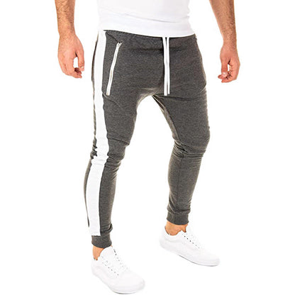 Herren Jogginghose Sportlich Elastisch Mit Reißverschluss Taschen
