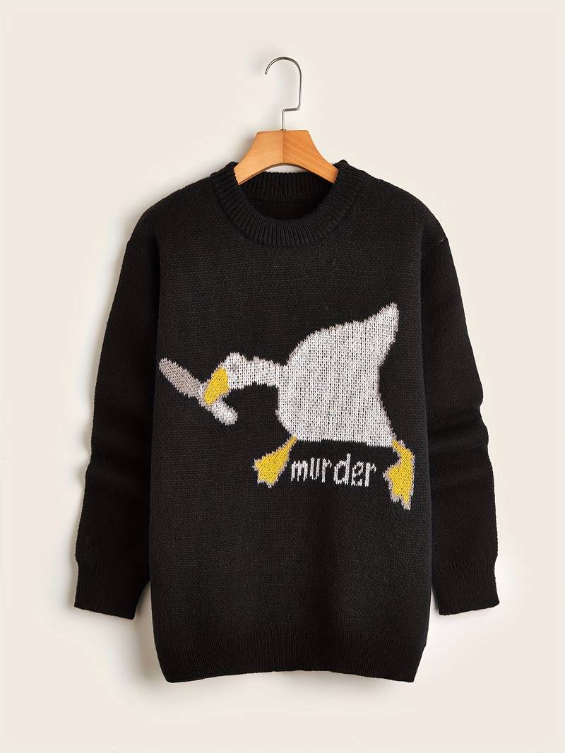 Lustiger Enten Pullover Herren Cartoon Design