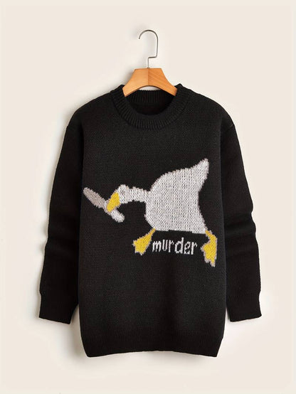 Lustiger Enten Pullover Herren Cartoon Design