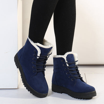 Stylische Knöchelstiefel Wildleder Schnürung