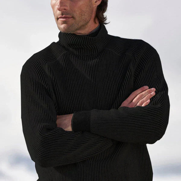 Herren Strickpullover Warm Fleece Stehkragen - IdealeKleiden