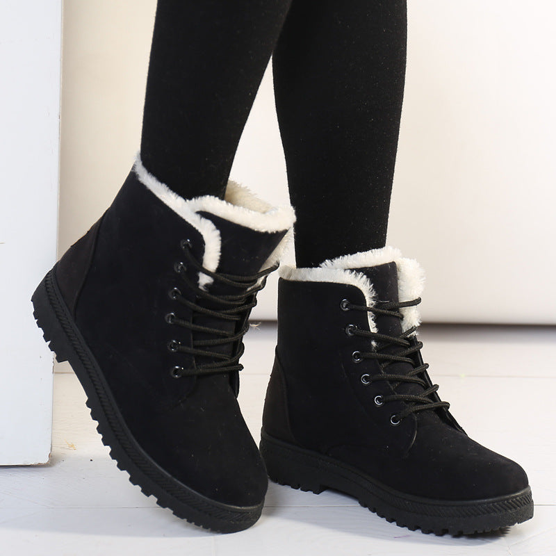 Stylische Knöchelstiefel Wildleder Schnürung
