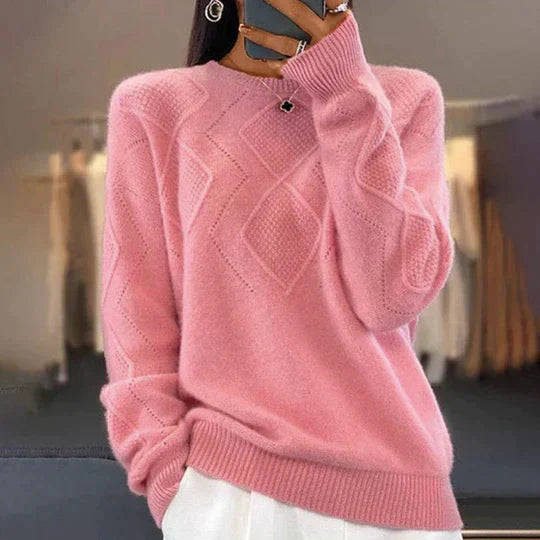 Rosa Pullover Einfarbig Damenkleidung - IdealeKleiden