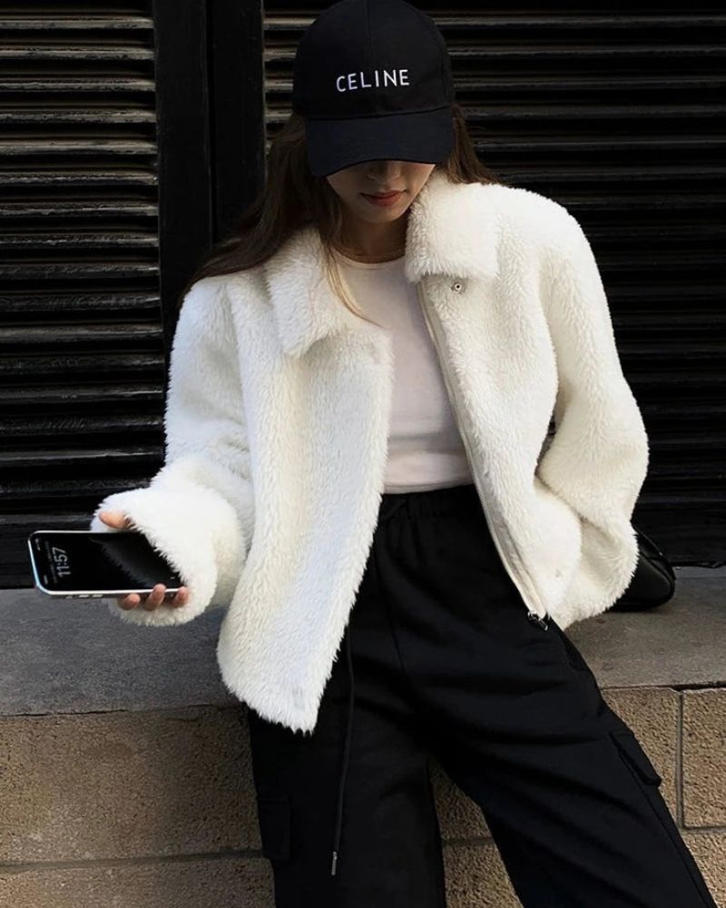 Weicher Fellmantel Damen Winter