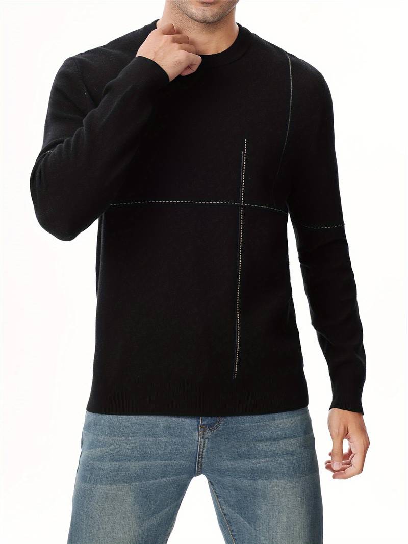 Moderner Herren Pullover Rundhals Casual - IdealeKleiden