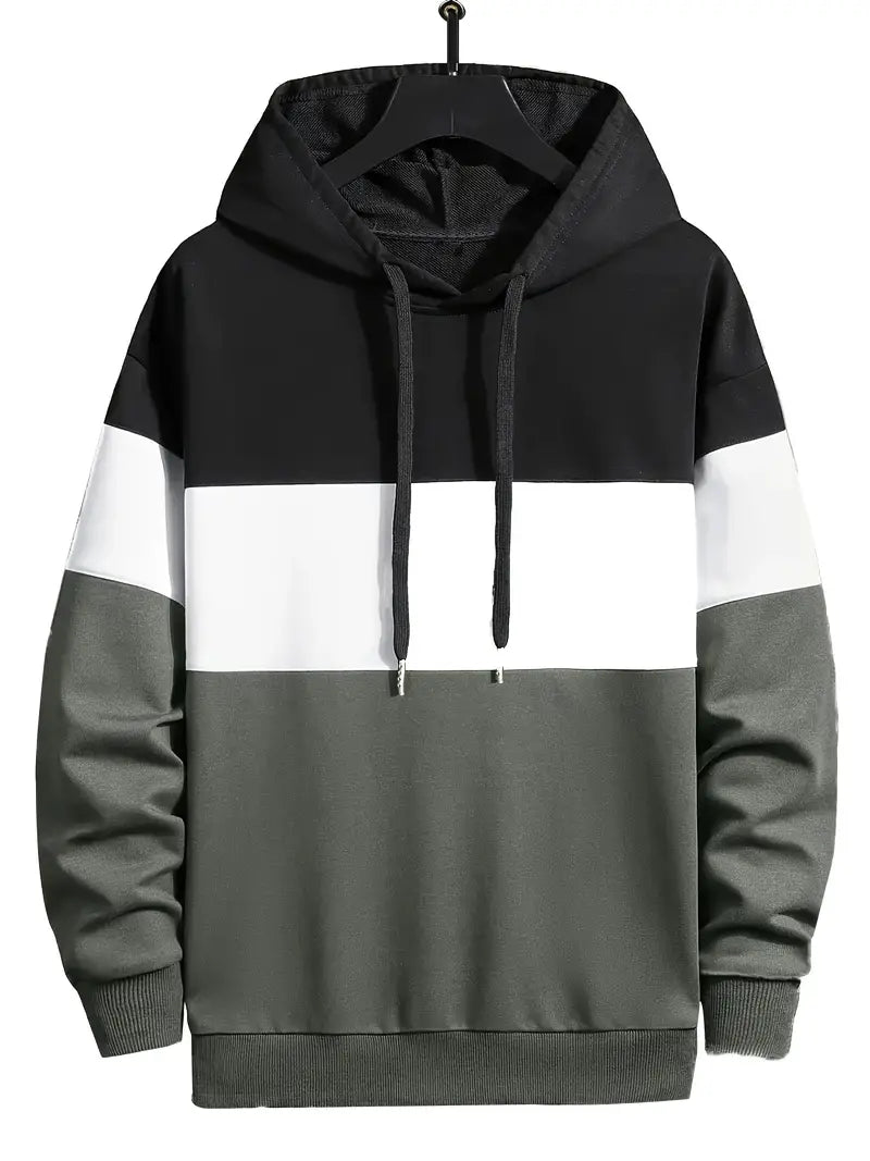 Farbblock Hoodie Herren Modern Streetwear - IdealeKleiden