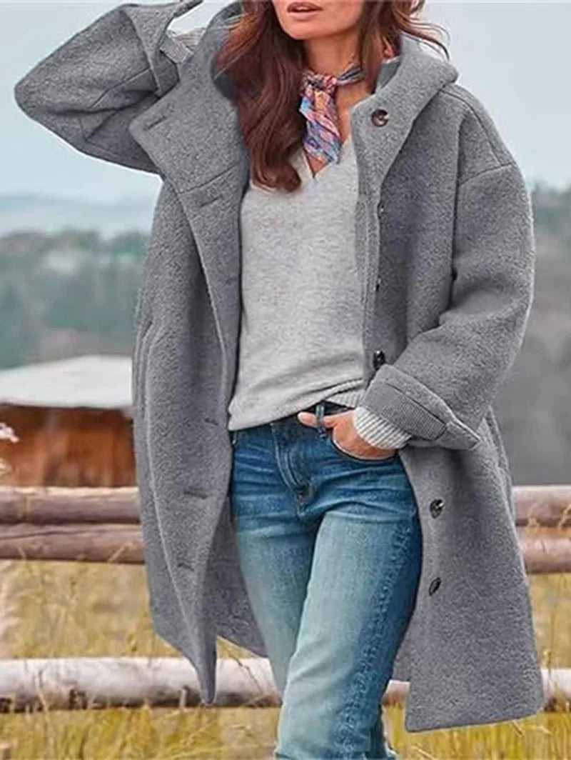 Warme Wolljacke Mit Kapuze