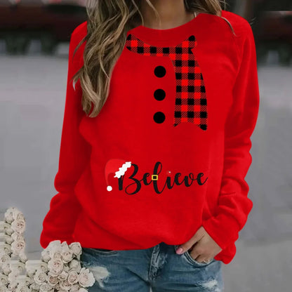 Weihnachtspullover Damen Langarm Modal Weich