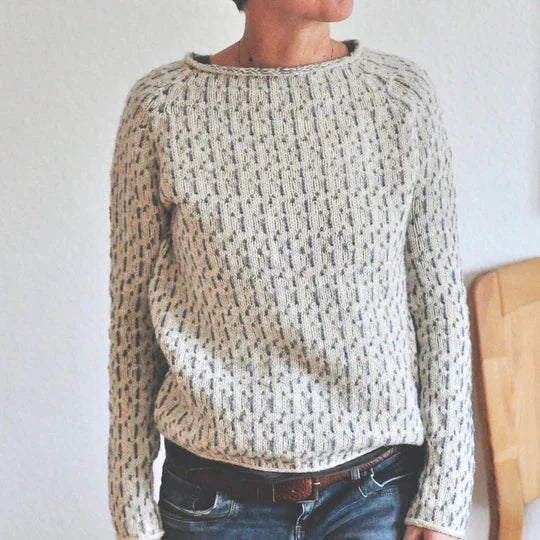 Schicke Damenpullover Grau Rundhals