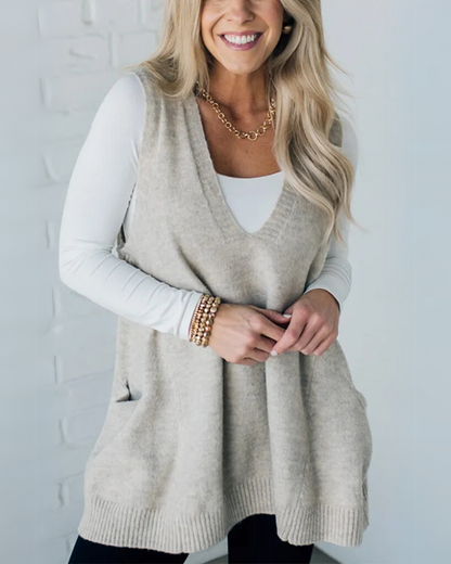 Elegante Strickweste Damen Klassik