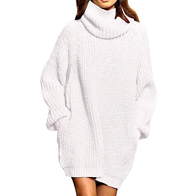 Damen Oversized Pullover Hochkragen Lässig Chic