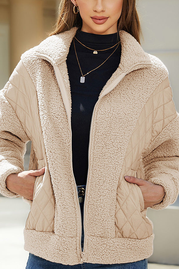Weiche Damen-Cardigan Plüsch-Jacke Langarm - IdealeKleiden