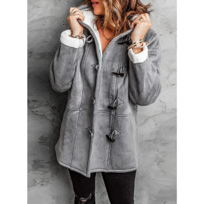 Kapuzenjacke Mittellang Bequem Fleece-Innenleben