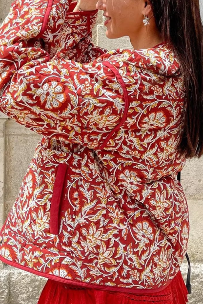 Sommerjacke Floral Print Lockere Blumenmuster