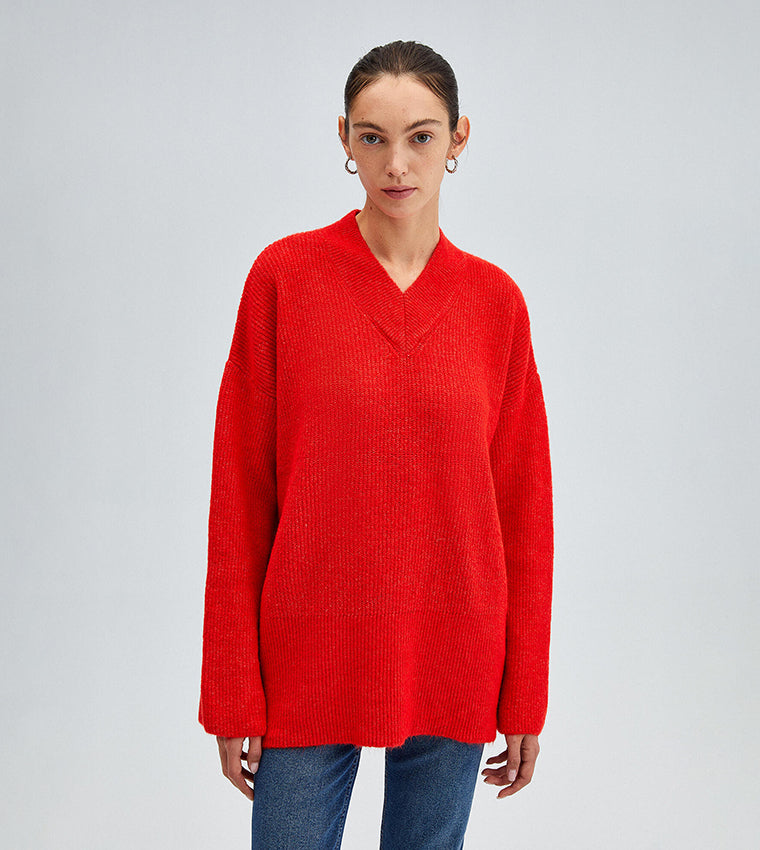 Rote Kapuzenjacke Freizeit Pullover