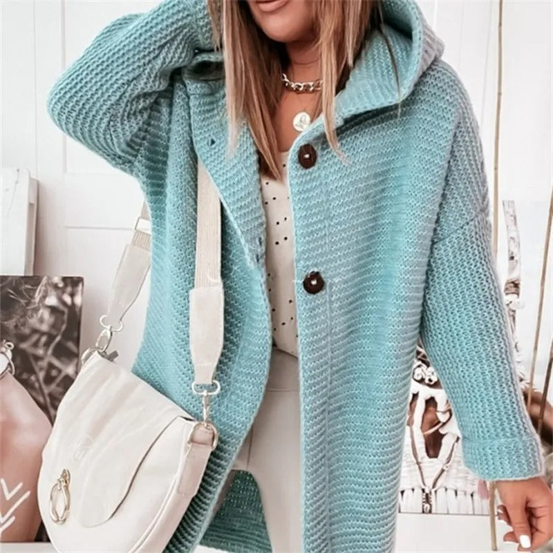 Damen Kaschmir Cardigan Kapuzenpullover Luxus