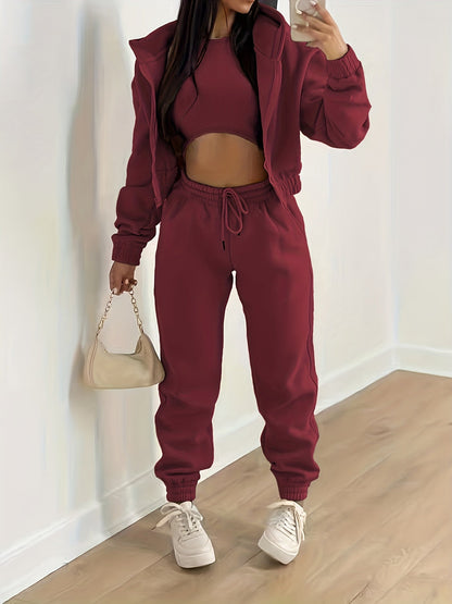 Komplette Sportbekleidung Set Kapuze Hose Top