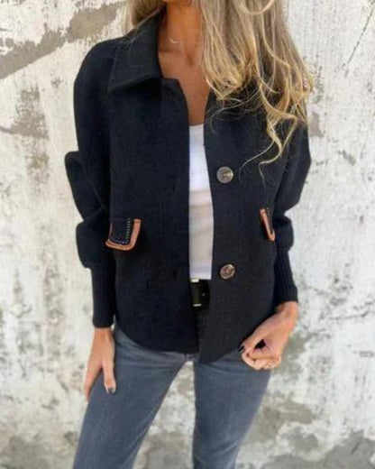 Stylische Reversjacke Lässig Einreiher