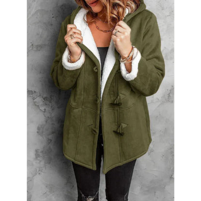 Kapuzenjacke Mittellang Bequem Fleece-Innenleben