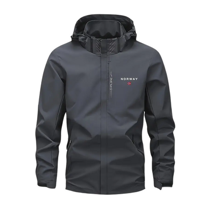 Herren Outdoorjacke Leicht & Wasserdicht mit Abnehmbarer Kapuze