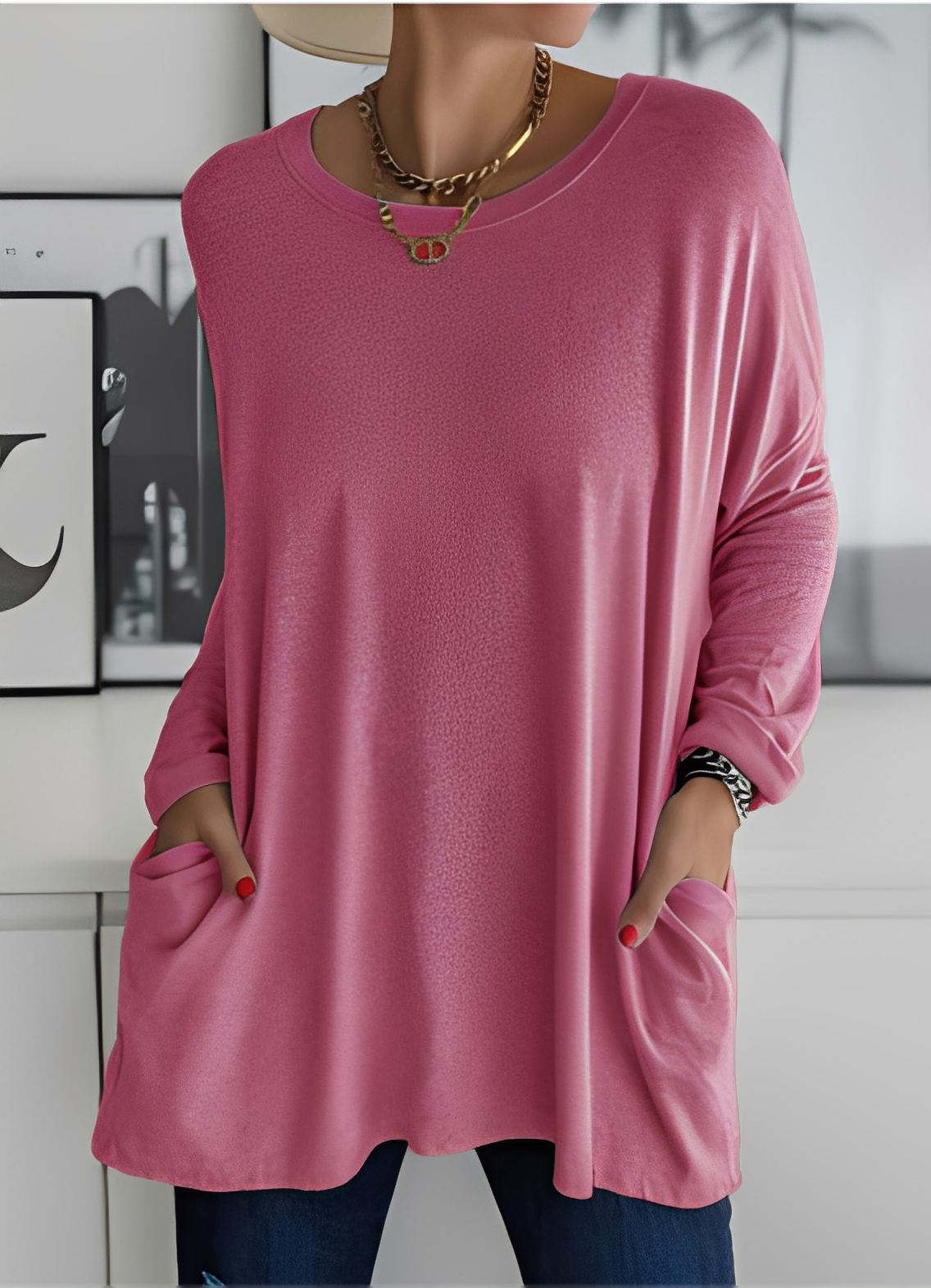 Damen Pullover Lässig Entspannt Modern