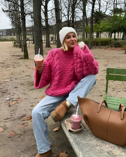 Große Größen Pullover Gemütlich Gestrickt