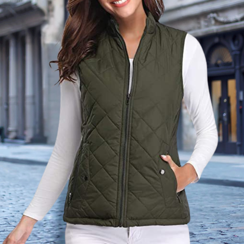 Elegante Damen Steppjacke Zipper Modern