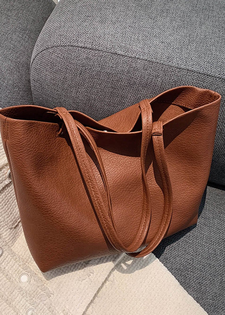 Große Damen Schultertasche Weiches Echtleder