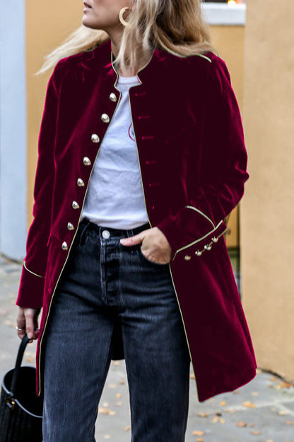 Stilvolle Damenjacke Samt Patchwork Modern