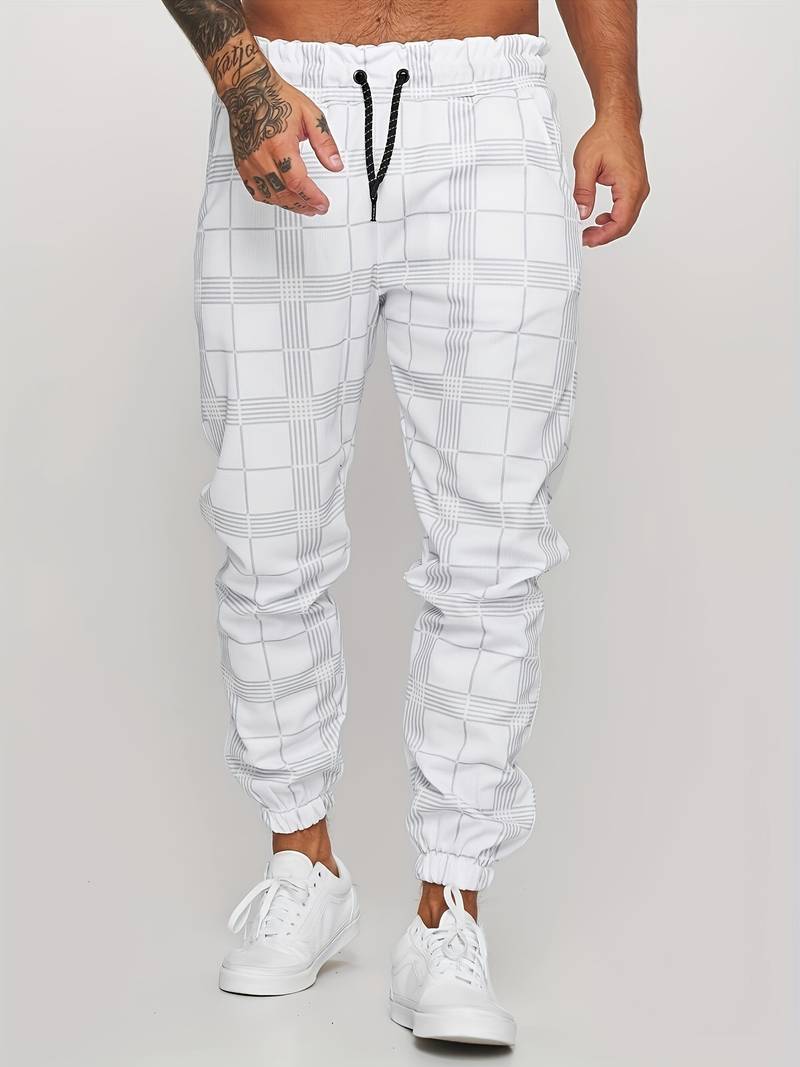 Herren Freizeithose Karo Muster Comfort Fit