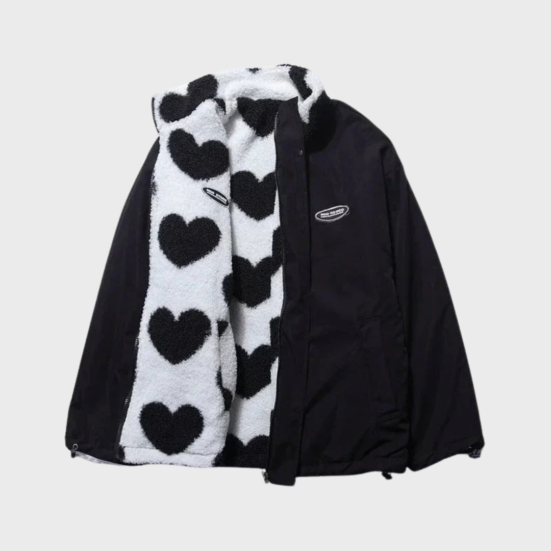 Herzförmige Damenjacke Reversibel