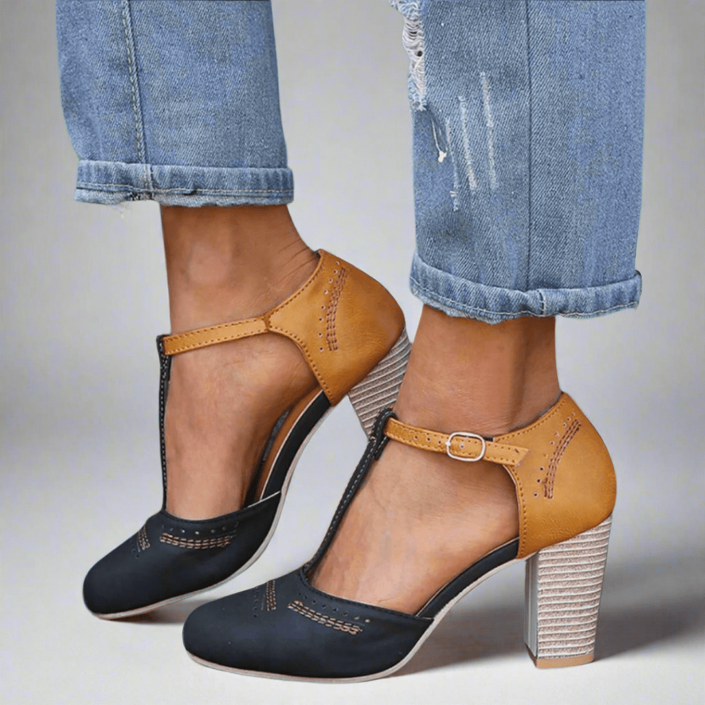 Damen Schuhe Hochzeit Blockabsatz Elegant - IdealeKleiden