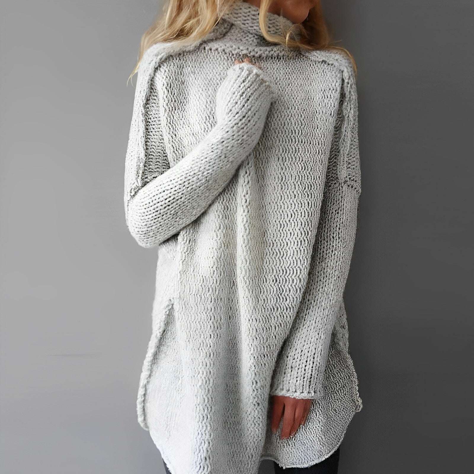 Elegante Damenstrickpullover Lang - IdealeKleiden
