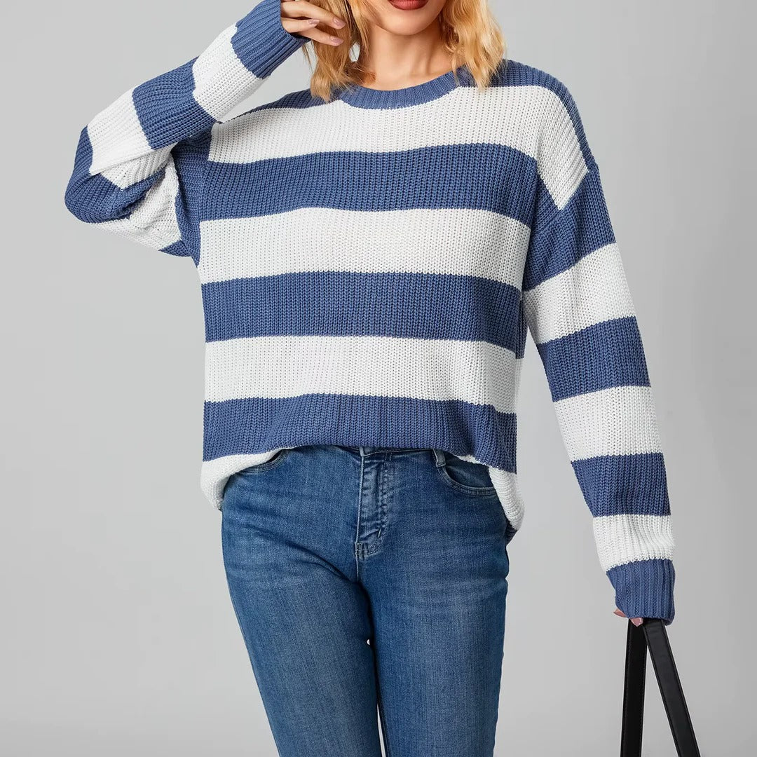Modische Streifen Pullover