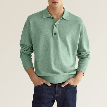 Modisches Langarm-Poloshirt für Herren