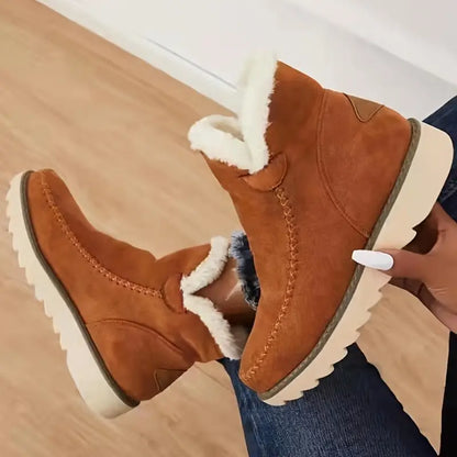 Weiche Damenstiefel Lammfell Optik - IdealeKleiden
