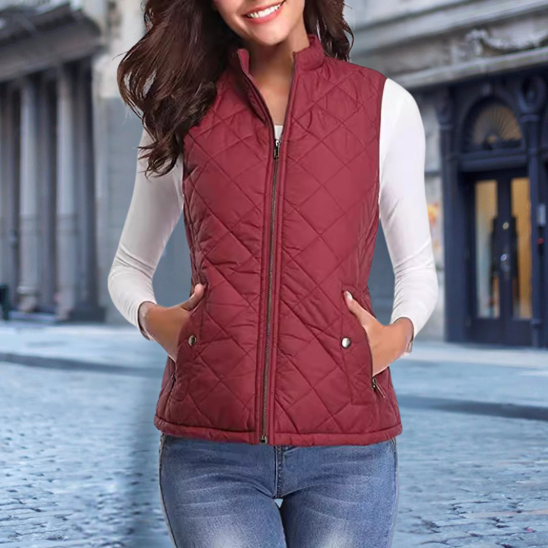 Elegante Damen Steppjacke Zipper Modern