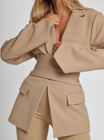 Frauen Blazer Tailliert Elegant Strukturiert - IdealeKleiden