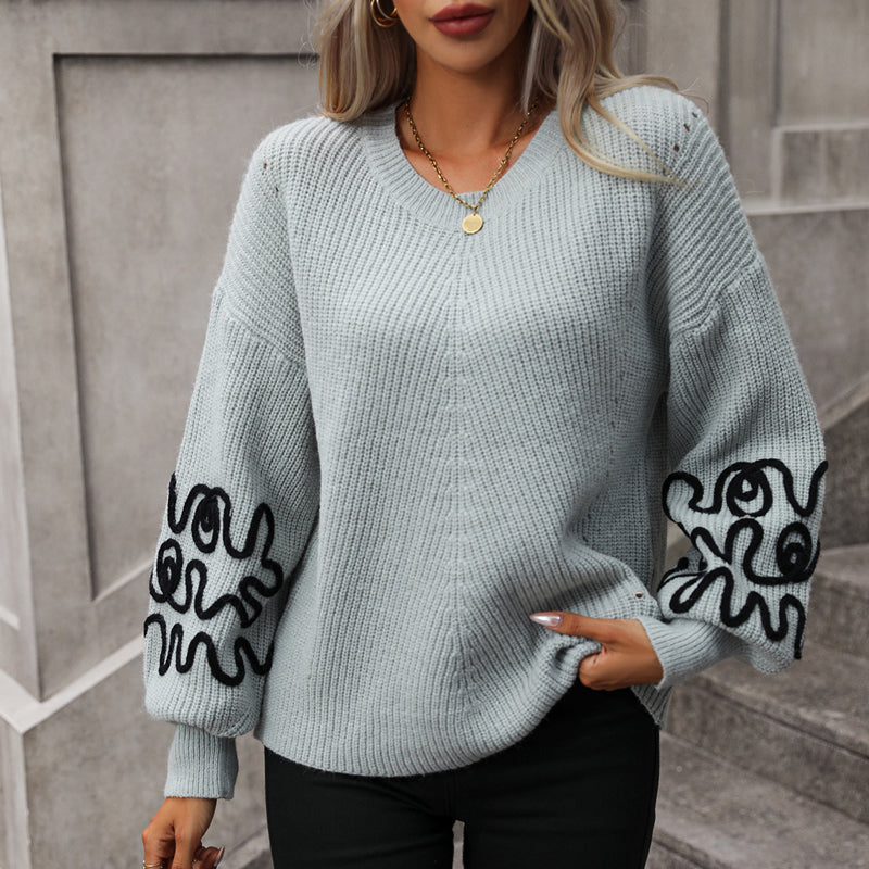 Klassische Strickpullover Damen Warm Elegant