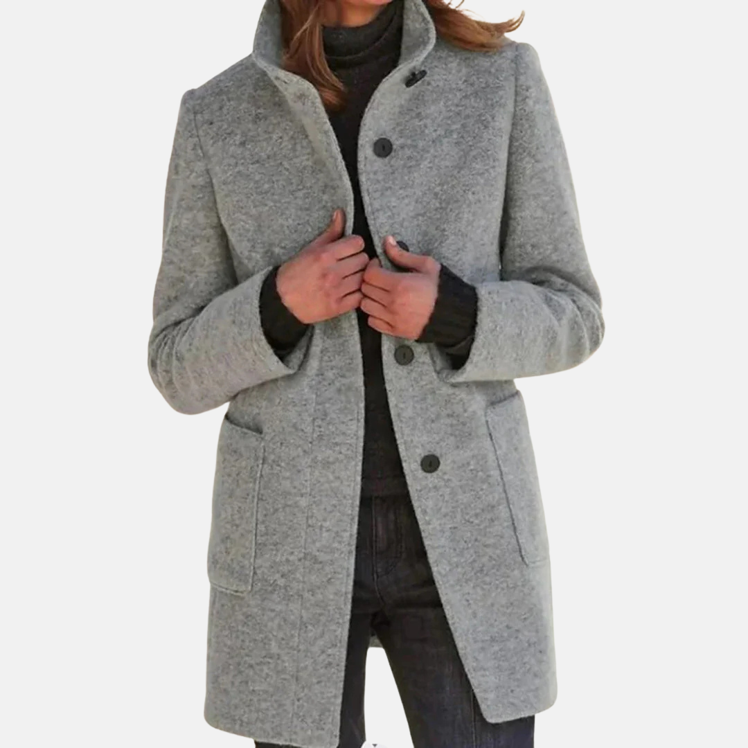 Damenjacke Vintage Tweed Elegant Rollkragen