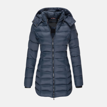 Winterjacke Damen Slim Fit Gepolstert Mit Kapuze