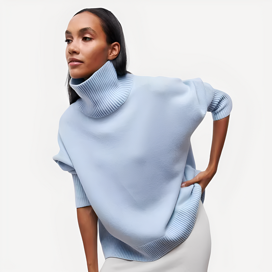 Damen Pullover Lässig Höher Kragen - IdealeKleiden